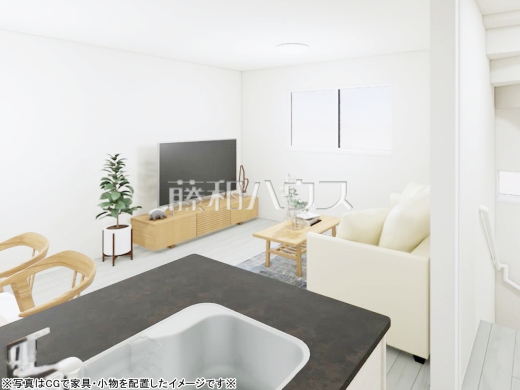 リビングにいるご家族を見渡せる対面キッチン ※完成予想図※ 【朝霞市本町2丁目】