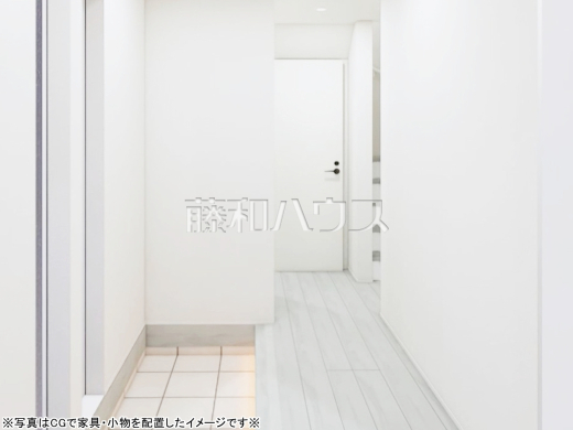 ゆとりある広さのホールと明るい玄関は、ご家族皆様もお客様もいつでも気持ちよく迎えてくれます。※完成予想図※ 【朝霞市本町2丁目】