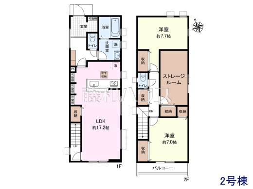 2号棟 間取図 【小平市上水本町2丁目】