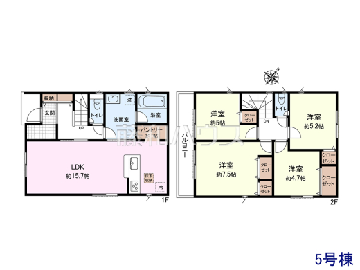 5号棟 間取図 【新座市新堀2丁目】