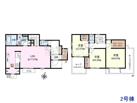 2号棟 間取図 【府中市北山町1丁目】