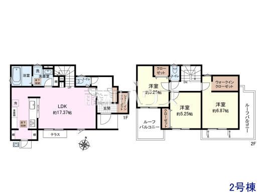 2号棟 間取図 【府中市北山町1丁目】