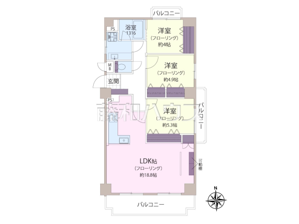 間取図 【ロマネスク六本松第2A棟】 間取図 【ロマネスク六本松第2A棟】