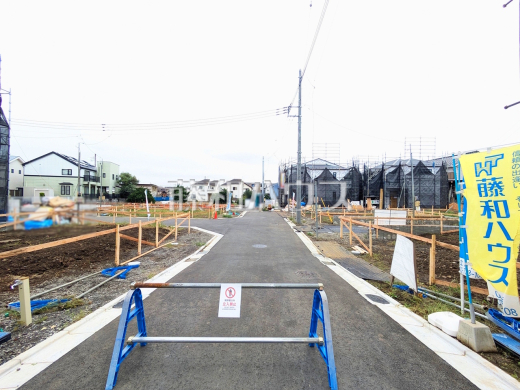 接道状況および現場風景 【立川市砂川町8丁目】