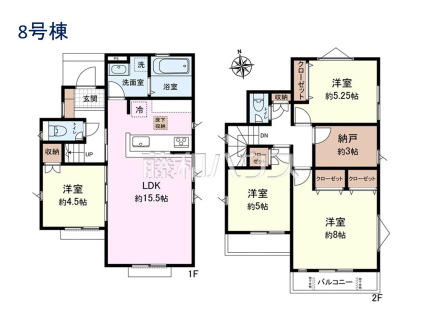8号棟 間取り図 【立川市砂川町8丁目】