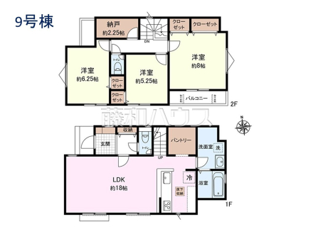 9号棟 間取り図 【立川市砂川町8丁目】
