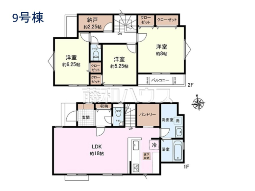 9号棟 間取り図 【立川市砂川町8丁目】