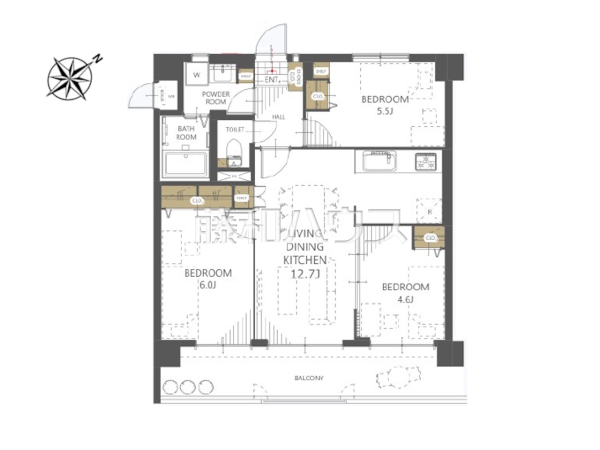 間取図 【ライオンズマンション志真志】※家具はイメージ(配置例)です。販売価格に含まれません。 間取図 【ライオンズマンション志真志】※家具はイメージ(配置例)です。販売価格に含まれません。