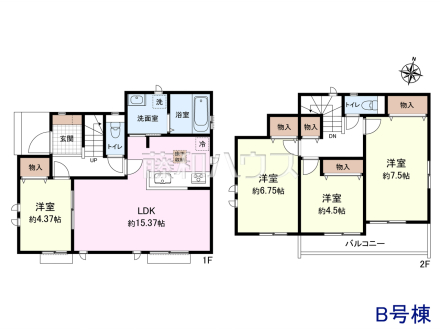 B号棟 間取図 【狛江市駒井町3丁目】