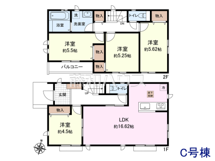 C号棟 間取図 【狛江市駒井町3丁目】