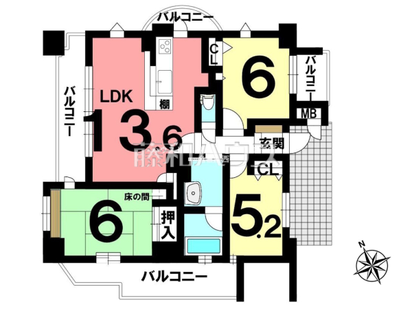 間取図 【ローレルコート志賀本通】 間取図 【ローレルコート志賀本通】