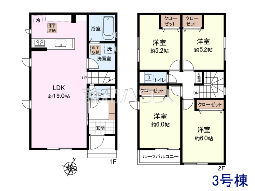 ≪3号地・間取図≫ 4LDK【西東京市中町6丁目】
