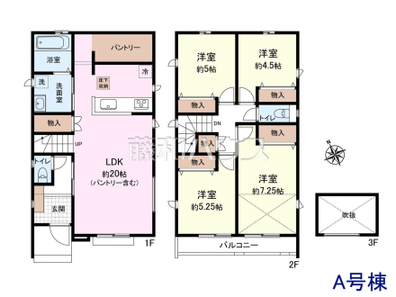 A号棟 間取図 【三鷹市新川4丁目】