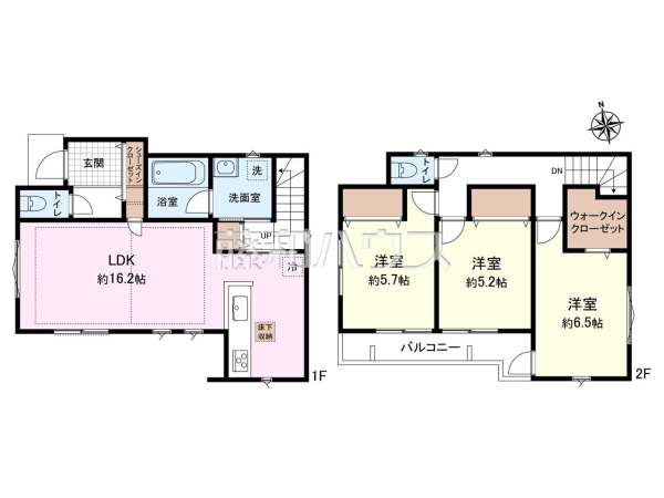 ≪間取図≫全室南向き!WIC・SIC付きで収納豊富な間取りです♪【東久留米市前沢4丁目】 ≪間取図≫全室南向き!WIC・SIC付きで収納豊富な間取りです♪【東久留米市前沢4丁目】