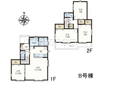 B号棟 間取図 【八王子市富士見町】 見学はしたいけど、なかなか時間が取れない・・・そんな方に出勤前や仕事終わりにマイホームを見学できるサポートをいたします。