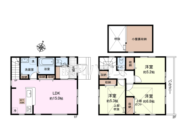 間取図 【日野市平山5丁目】
※コンパクトにまとまった、収納豊富な使い勝手の良い間取り 間取図 【日野市平山5丁目】
※コンパクトにまとまった、収納豊富な使い勝手の良い間取り