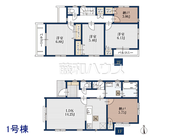 1号棟 間取図 【世田谷区祖師谷6丁目】 1号棟 間取図 【世田谷区祖師谷6丁目】