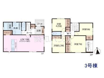 3号棟 間取図 【春日井市知多町1丁目】