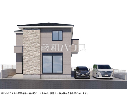 完成予想図(外観) 【日野市落川】
生活に溶け込むシンプルなデザインの外観が魅力の新邸です。