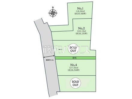 ≪区画図≫全区画30坪以上!建築条件なし【東久留米市前沢1丁目】物件より15分圏内・学校・スーパー揃う好住環境♪