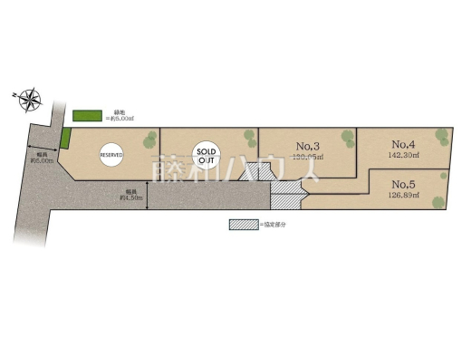 ≪区画図≫ 西武池袋線「東久留米」駅 徒歩!10分ゆとりの全区画38坪以上【東久留米市本町4丁目】