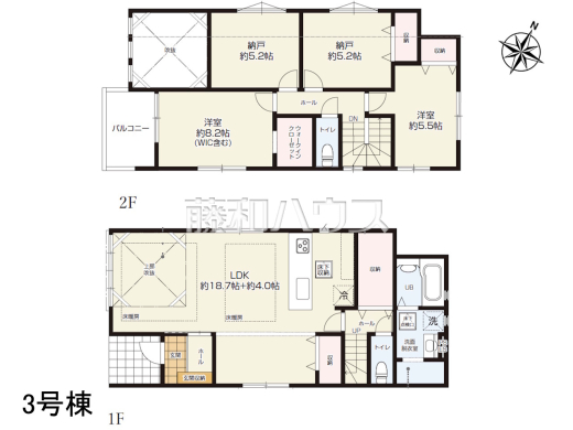 3号棟 間取図 【八王子市散田町5丁目】