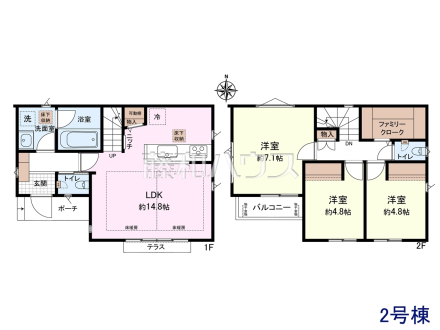 2号棟 間取り図 【小平市学園東町】