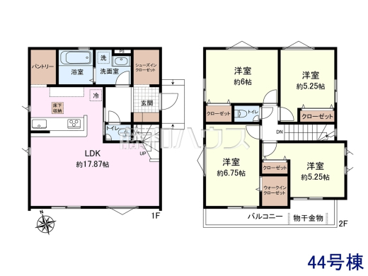 44号棟 間取図 【東村山市恩多町5丁目】