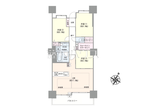 間取図 【ライオンズずてーじ府中シティタワー】 間取図 【ライオンズずてーじ府中シティタワー】