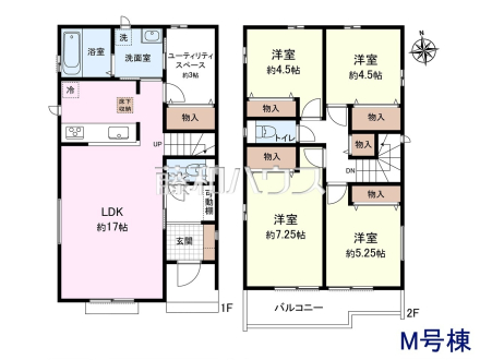 M号棟 間取図 【清瀬市野塩3丁目】