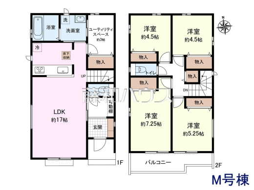 M号棟 間取図 【清瀬市野塩3丁目】