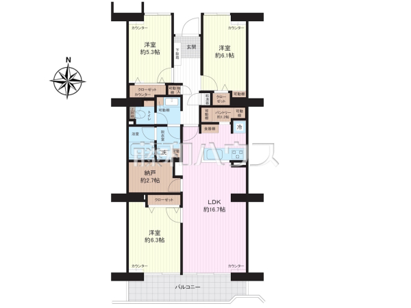 間取図 【府中市多摩川通り住宅 2号棟】 間取図 【府中市多摩川通り住宅 2号棟】