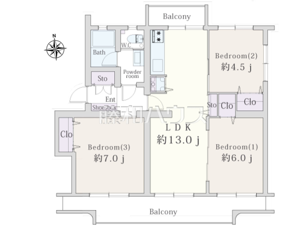 間取図 【多摩ニュータウン豊ヶ丘3-3-5号棟】 間取図 【多摩ニュータウン豊ヶ丘3-3-5号棟】