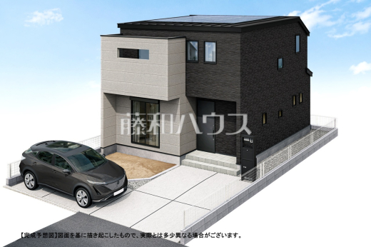 ≪完成予想図・外観パース≫1号棟 利便性と、思わず深呼吸したくなる大きな空、色彩豊かな木々。この街が育んだ豊かな情景を楽しみ過ごす時が心地よいものとなるでしょう。【西東京市下保谷5丁目】