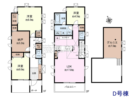 D号棟 間取図 【杉並区宮前5丁目】