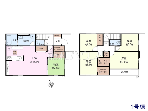 1号棟 間取図 【春日井市篠木町7丁目】