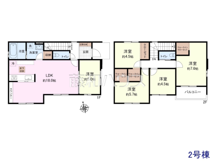 2号棟 間取図 【春日井市篠木町7丁目】