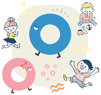 トーワくん、トワワちゃん、子ども達のイラスト