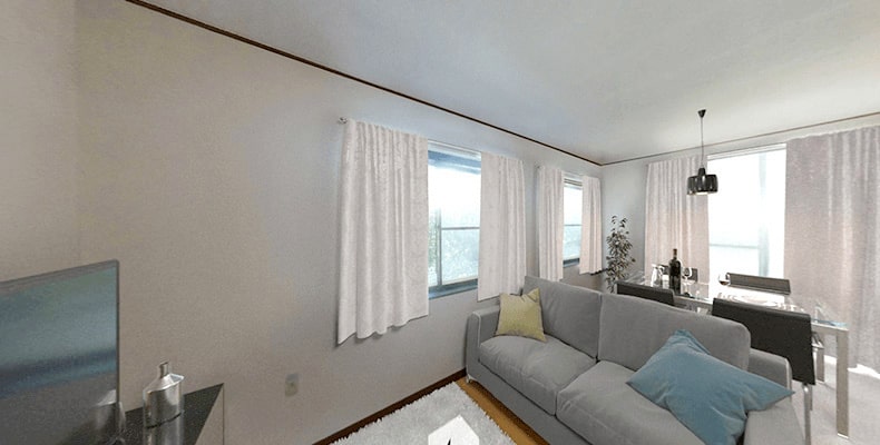 VR家具置き後のきれいなリビング